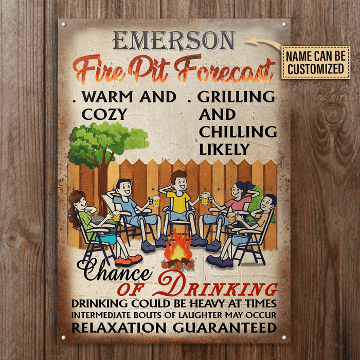 Personalized Camping Warm And Cozy Rectangle Metal Sign Home Decor