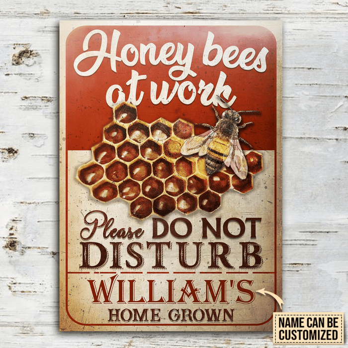 Personalized Honey Bee Farm Do Not Disturb Rectangle Metal Sign Home Decor