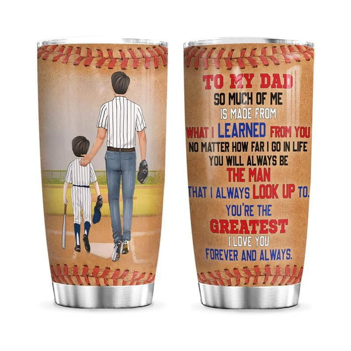 Baseball Dad And Son Forever And Always Stainless Steel Tumbler Gift For Dad Gift For Father Father's Day Gift Ideas