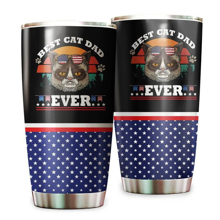 Best Cat Dad Ever Stainless Steel Tumbler Gift For Dad Gift For Father Father's Day Gift Ideas