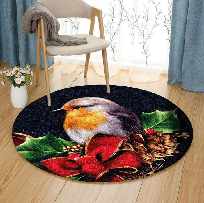 Christmas Bird Cardinal Round Rug Christmas Gift Ideas