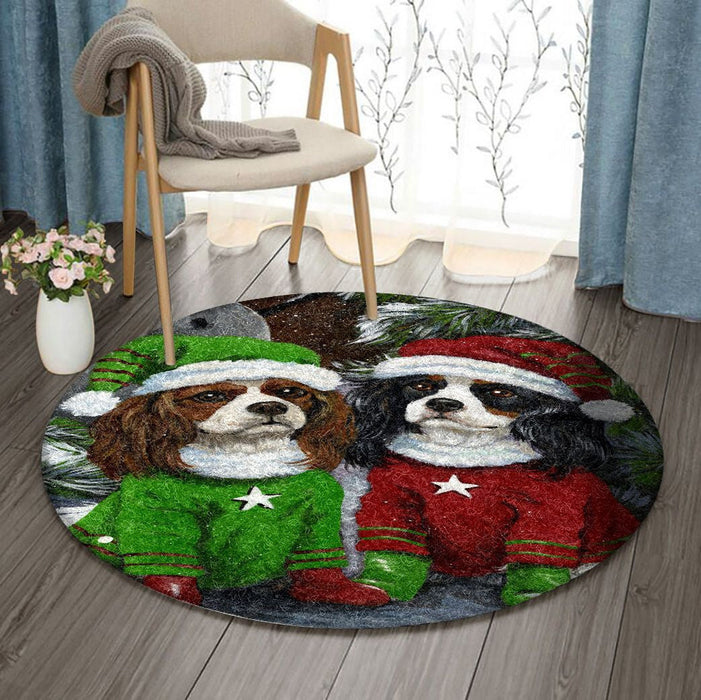 Cavalier King Charles Christmas Round Rug Christmas Gift Ideas