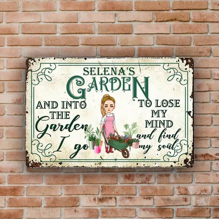 And Into The Garden I Go To Lose My Mind - Gift For Garden Lovers - Personalized Rectangle Metal Sign