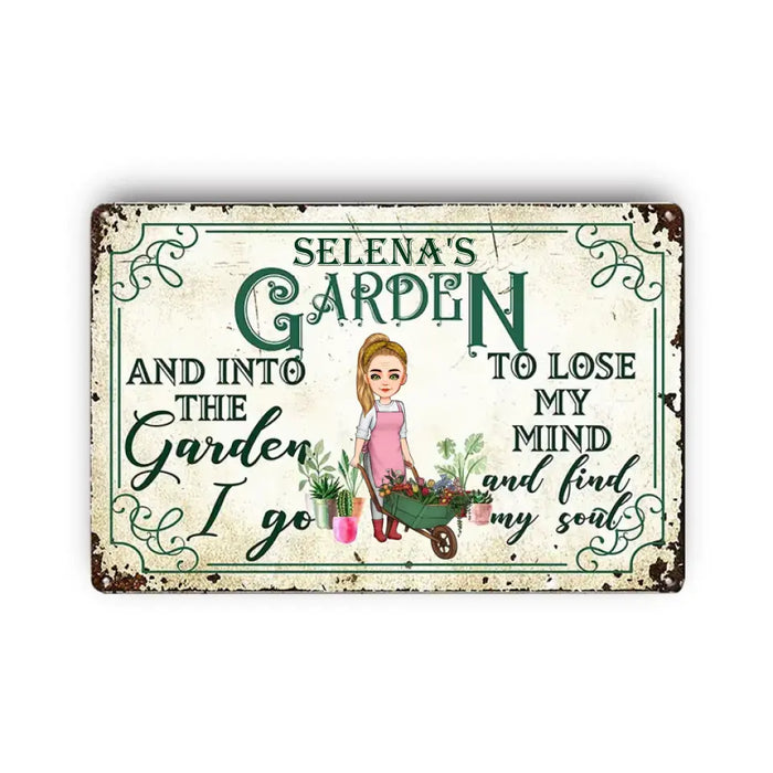 And Into The Garden I Go To Lose My Mind - Gift For Garden Lovers - Personalized Rectangle Metal Sign