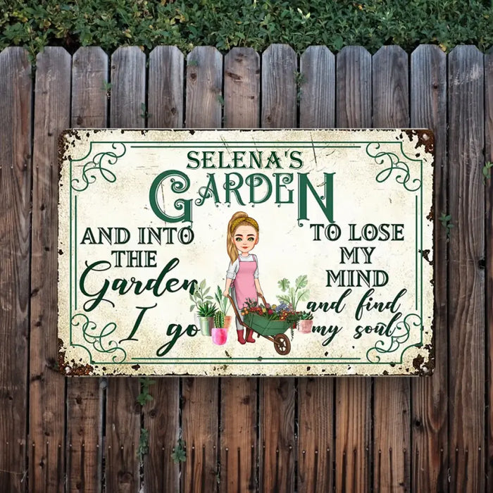 And Into The Garden I Go To Lose My Mind - Gift For Garden Lovers - Personalized Rectangle Metal Sign