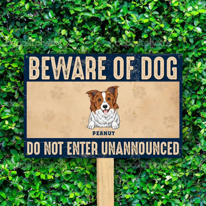 Beware Of Dog - Gift For Dog Lovers - Personalized Metal Sign